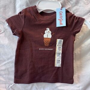 Cat & Jack Chocolate Brown‎ Kids Tee - Ice Cream Graphic
